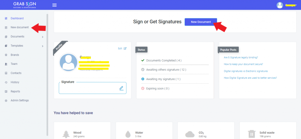 Adding new document or creating new document